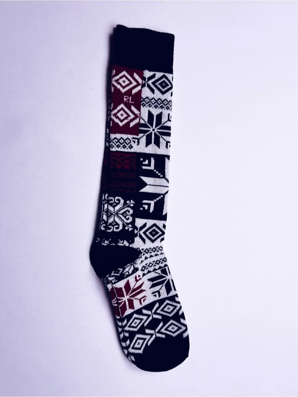 Ralph Lauren Black, White & Red Fair Isle Socks
